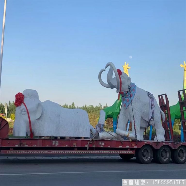 玻璃鋼大象雕塑 大型動物大象景觀2