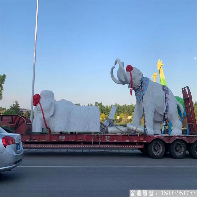 玻璃鋼大象雕塑 大型動物大象景觀3