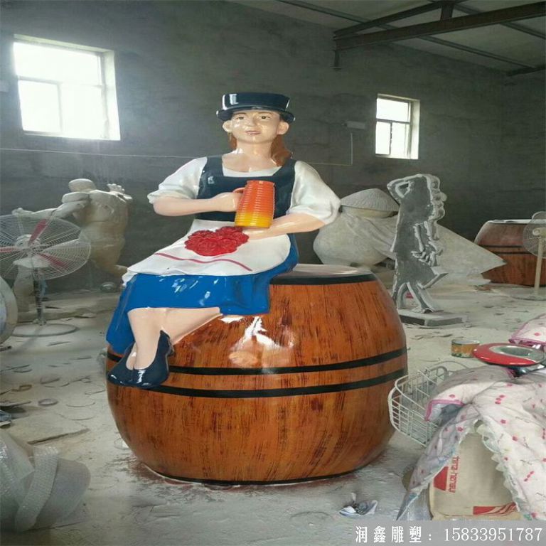 啤酒節人物雕塑 玻璃鋼啤酒主題雕塑