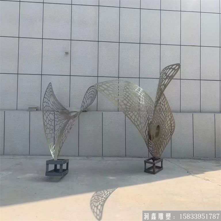 不銹鋼異型鏤空葉子雕塑 ，廠家定制